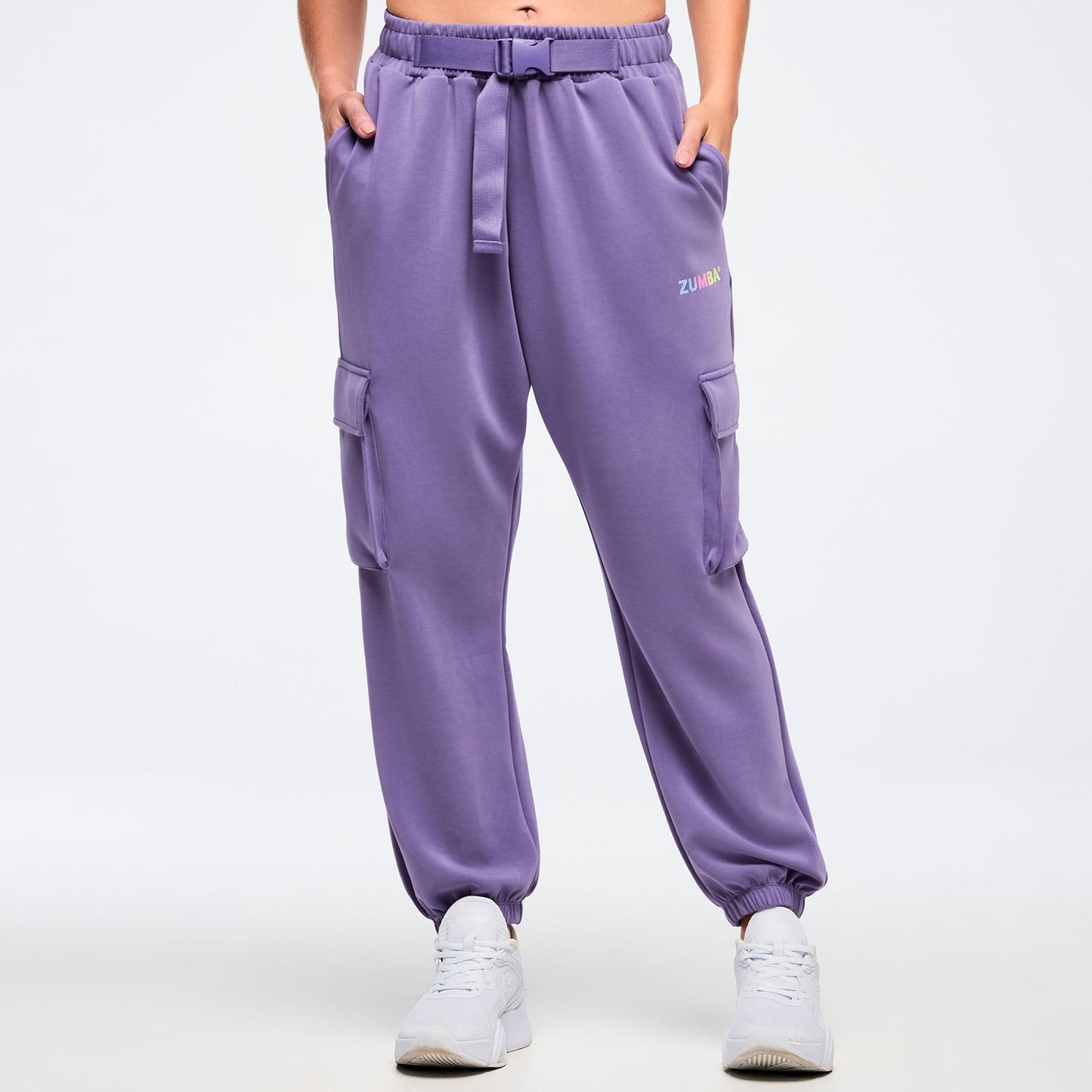 Pastel Modal Slouch Cargo Pants With Belt