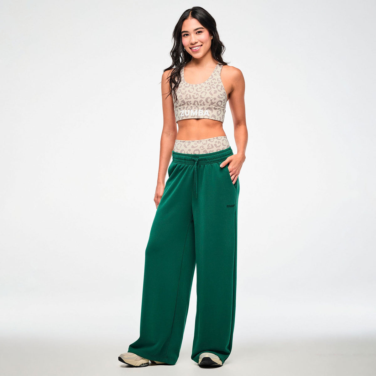 Zumba Modal High Waisted Pants - Teal Tango
