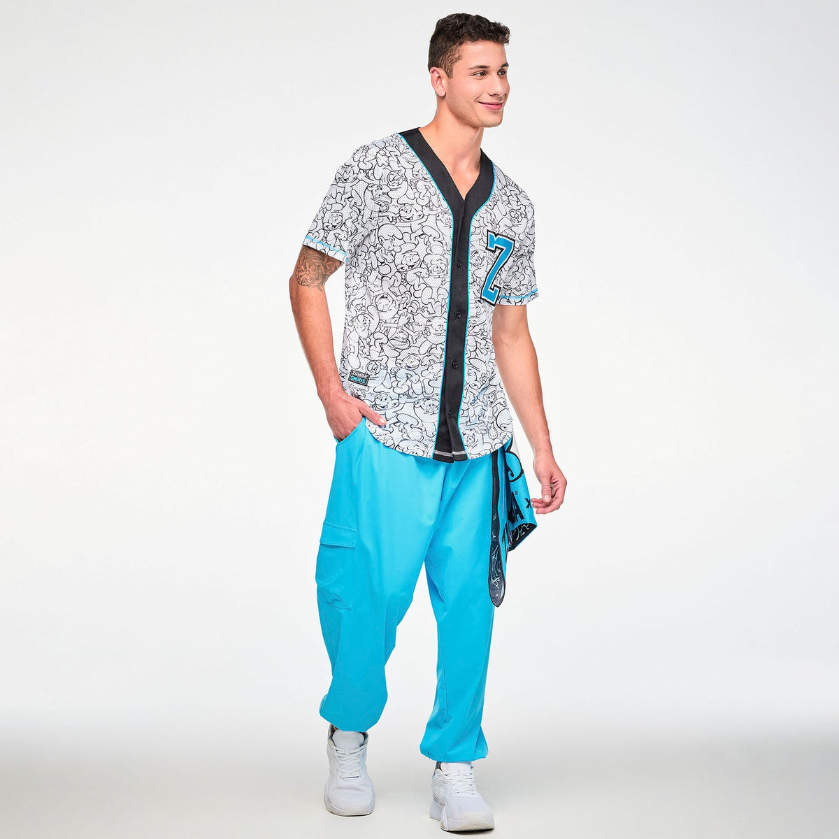 Zumba X The Smurfs Baseball Button Up