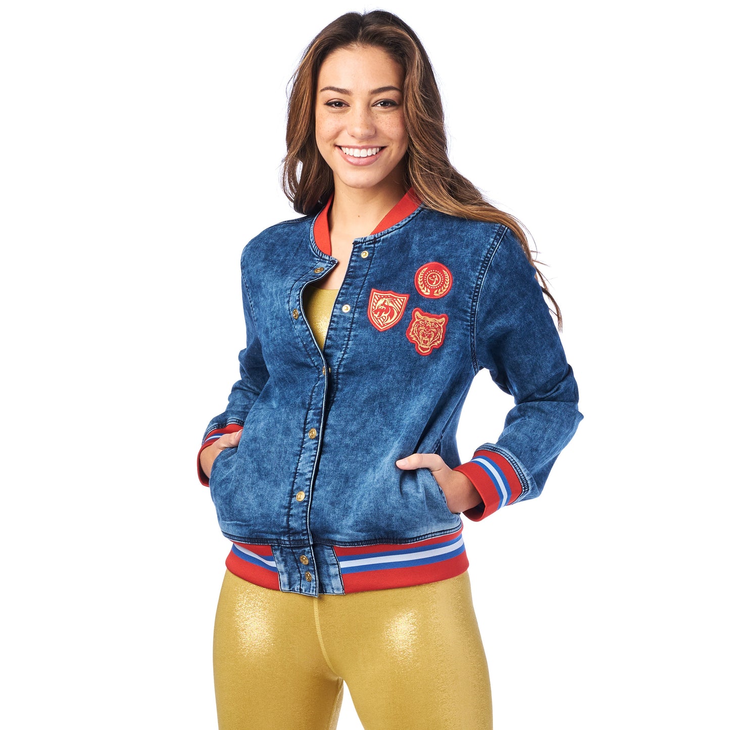 Zumba Spirit Denim Bomber Jacket