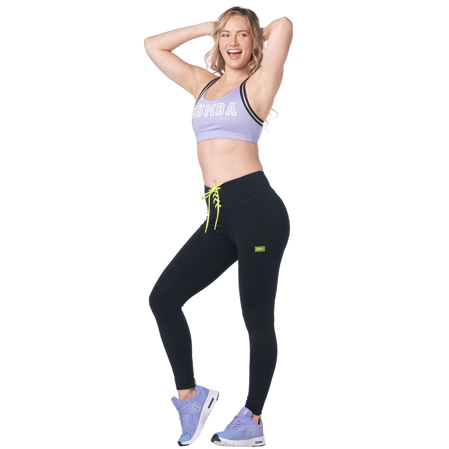 Zumba Dance Co Laced Up Waistband Ankle Leggings