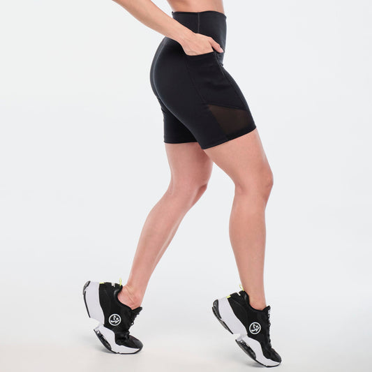 Funscape High Waisted Biker Shorts With Mesh