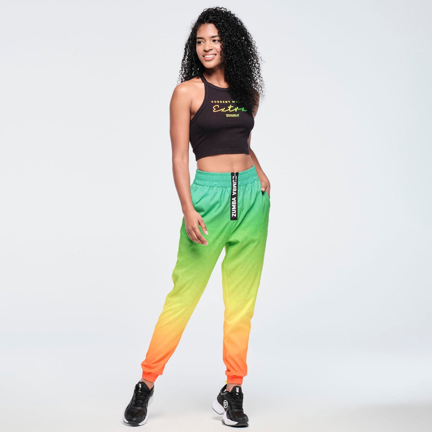 Funscape High Waisted Zip Front Track Pants