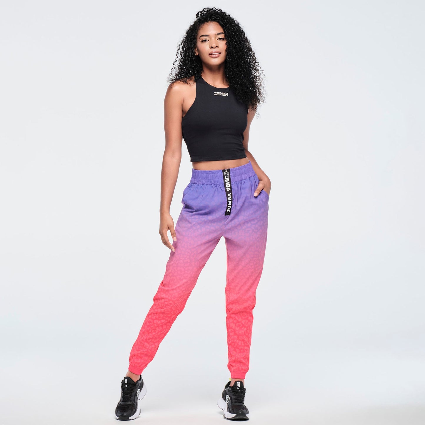 Funscape High Waisted Zip Front Track Pants