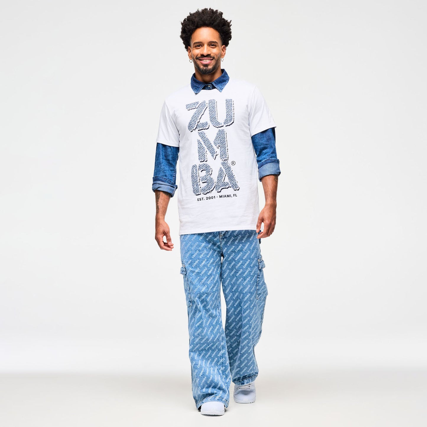 Blue Jean Baggy Denim Cargo Pants