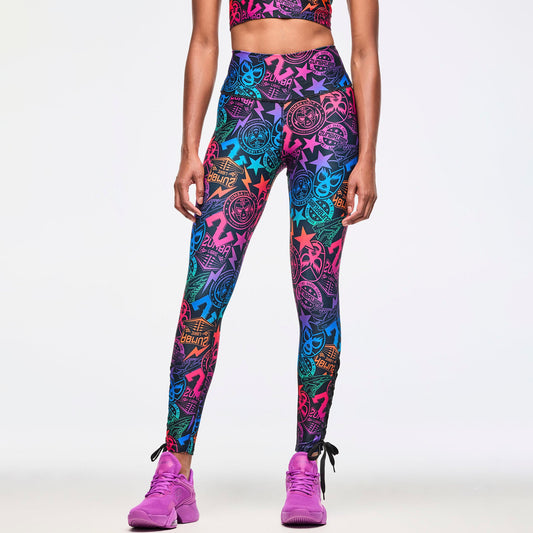 Zumba Libre High Waisted Ankle Legging With Lace Up Details