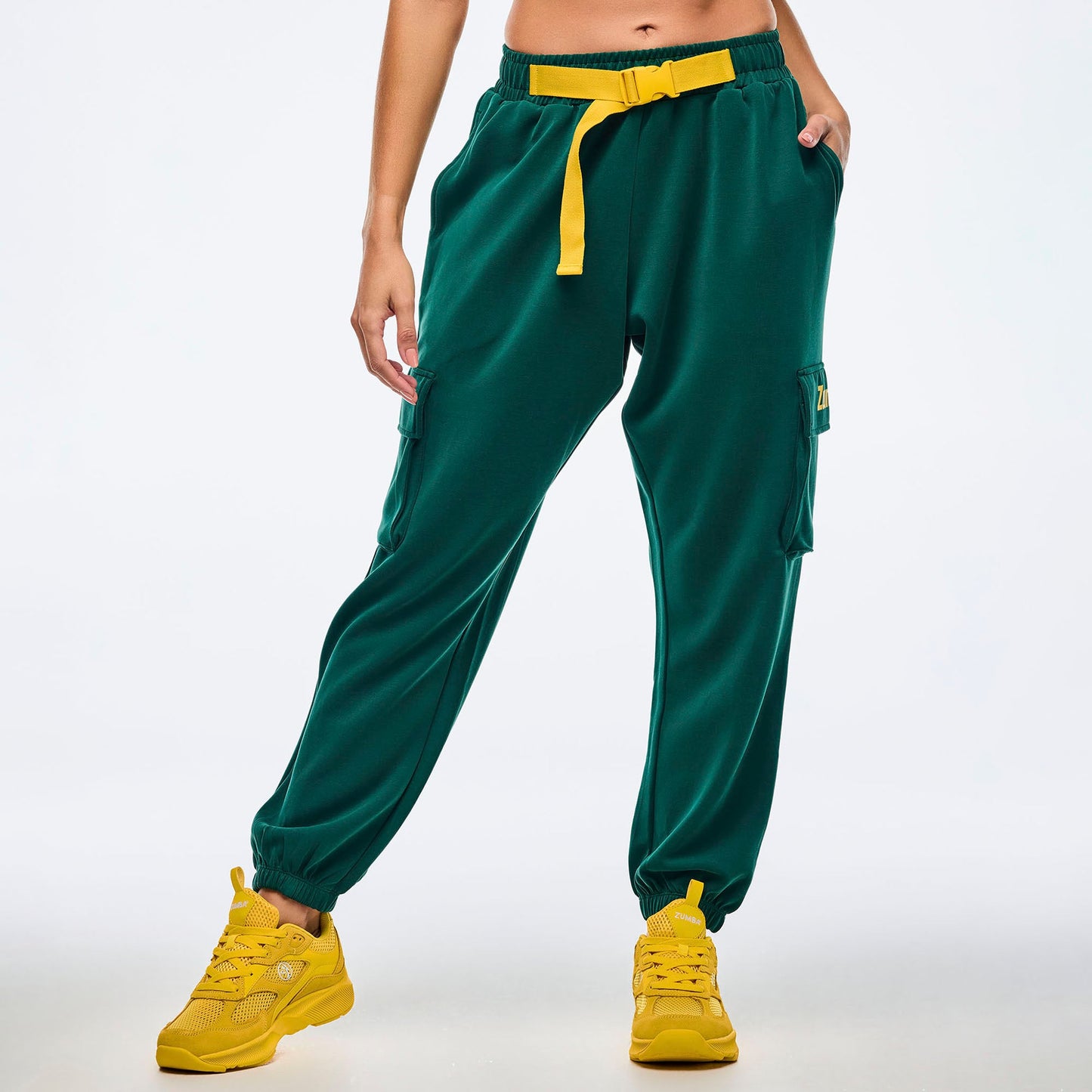 Apres Zumba Knit Slouch Cargo Pants With Belt