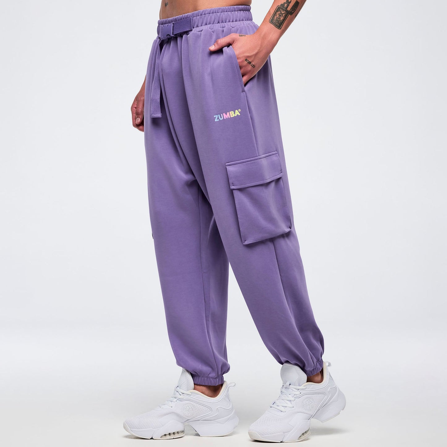 Pastel Modal Slouch Cargo Pants With Belt