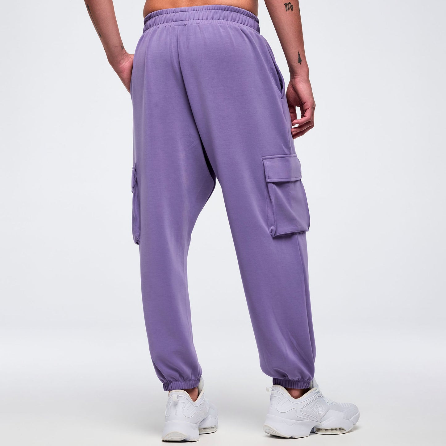 Pastel Modal Slouch Cargo Pants With Belt