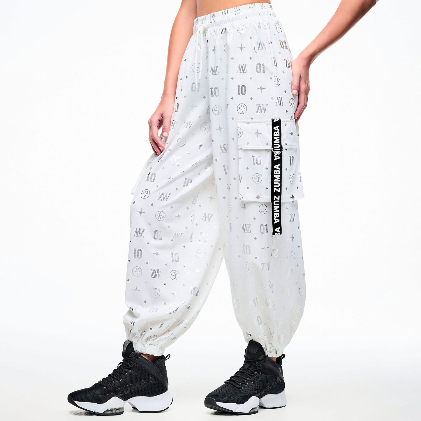 Dale-Z Parachute Cargo Pants - White/Silver Z1B000926