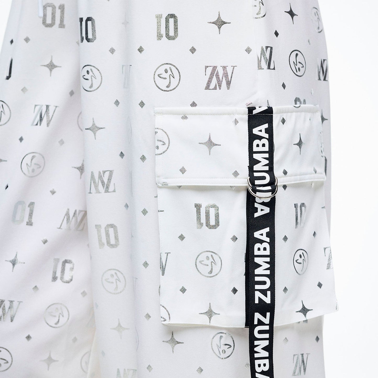 Dale-Z Parachute Cargo Pants - White/Silver Z1B000926