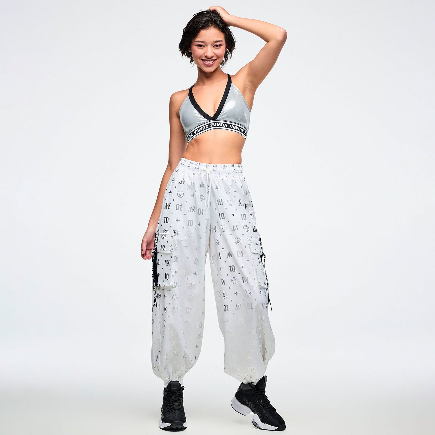 Dale-Z Parachute Cargo Pants - White/Silver Z1B000926