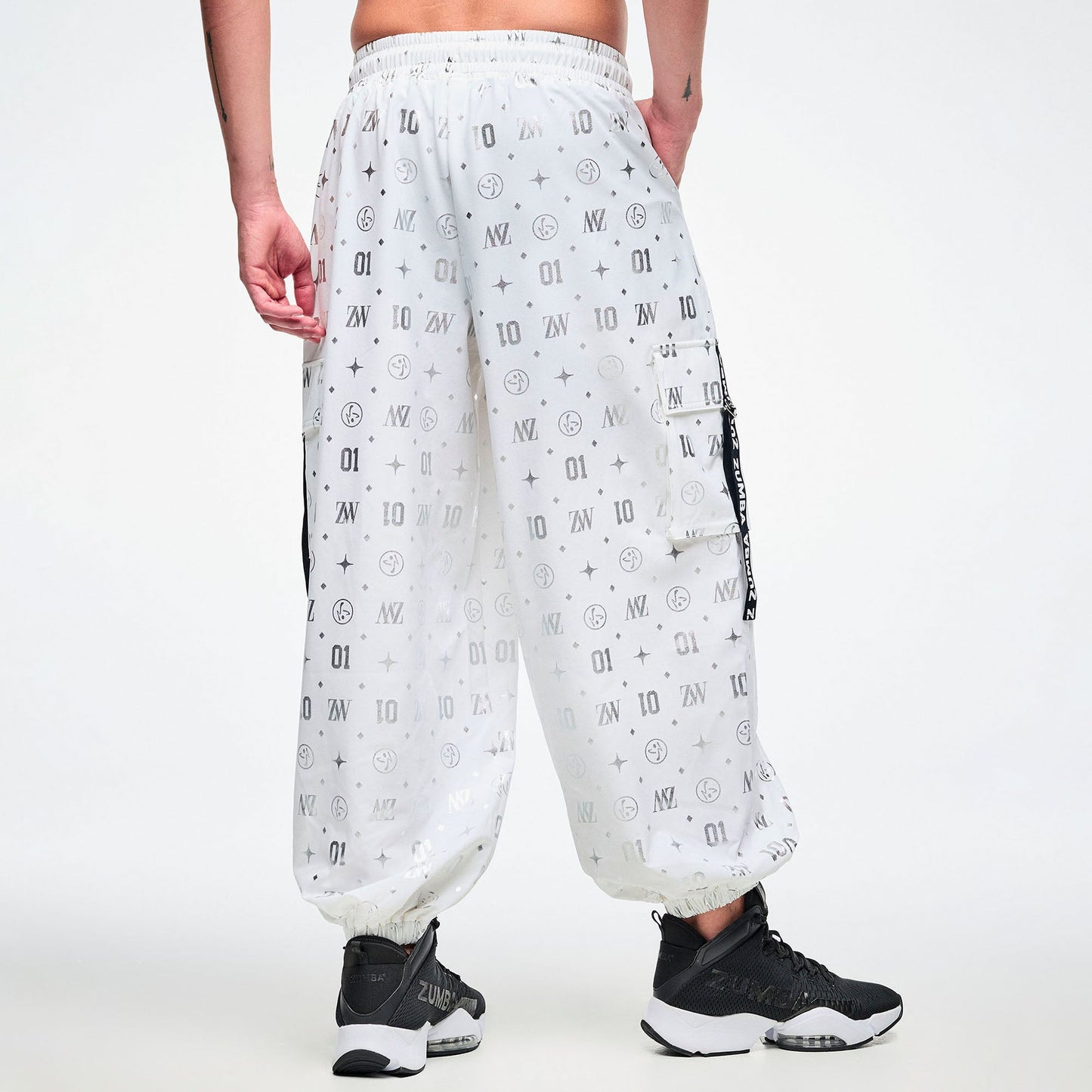 Dale-Z Parachute Cargo Pants - White/Silver Z1B000926