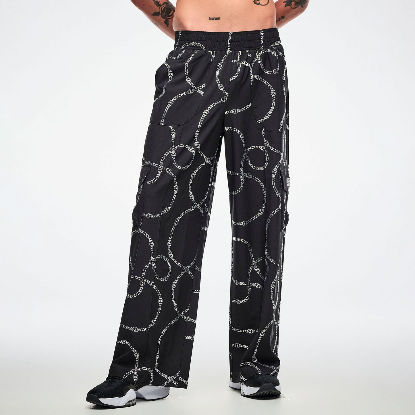 Dale-Z Woven Cargo Pants - Black/Silver Z1B000963