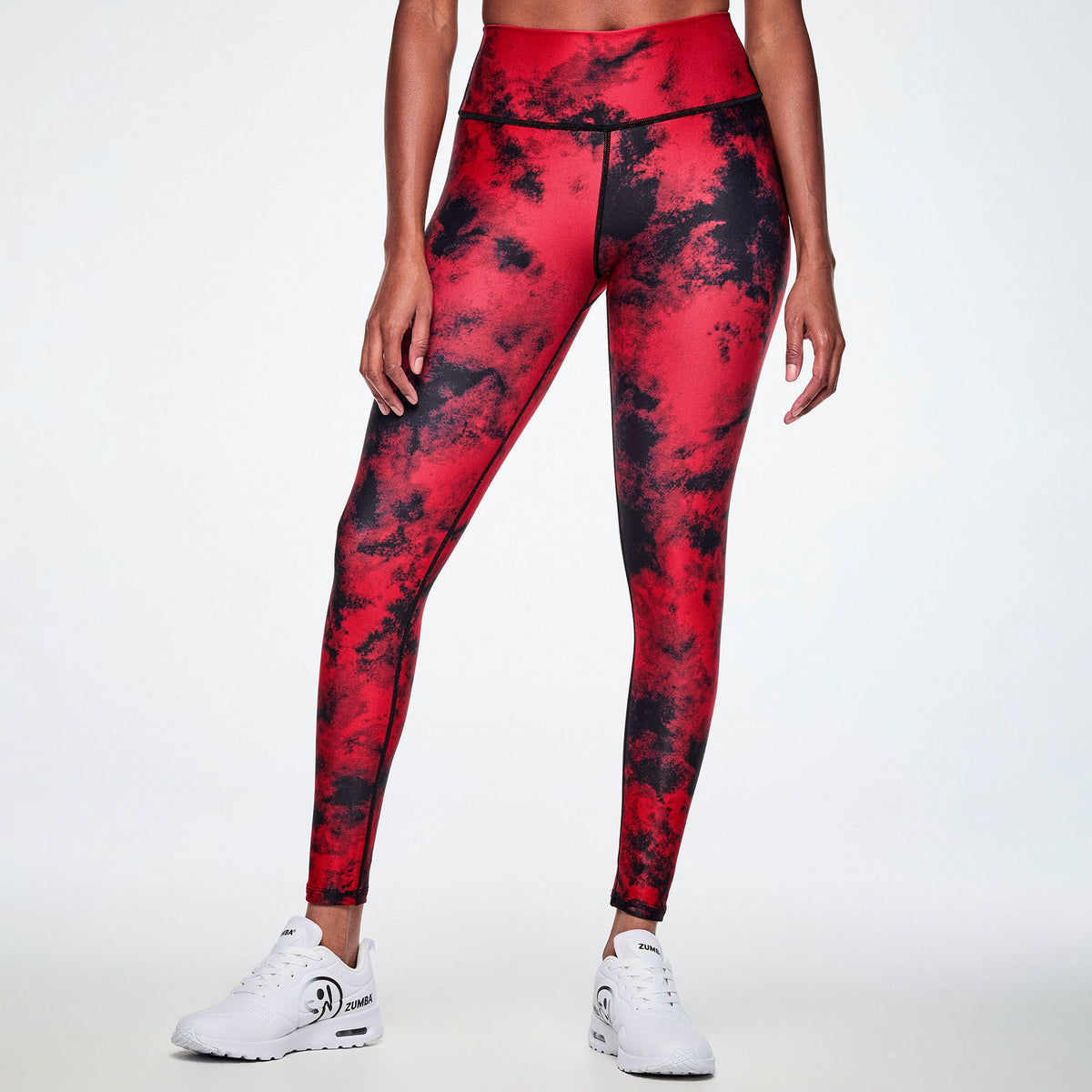 Rock 'n' Roll High Waisted Ankle Leggings - Red/Black