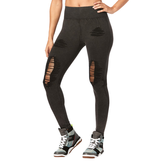 Zumba High Waisted Seamless Ripped Long Leggings