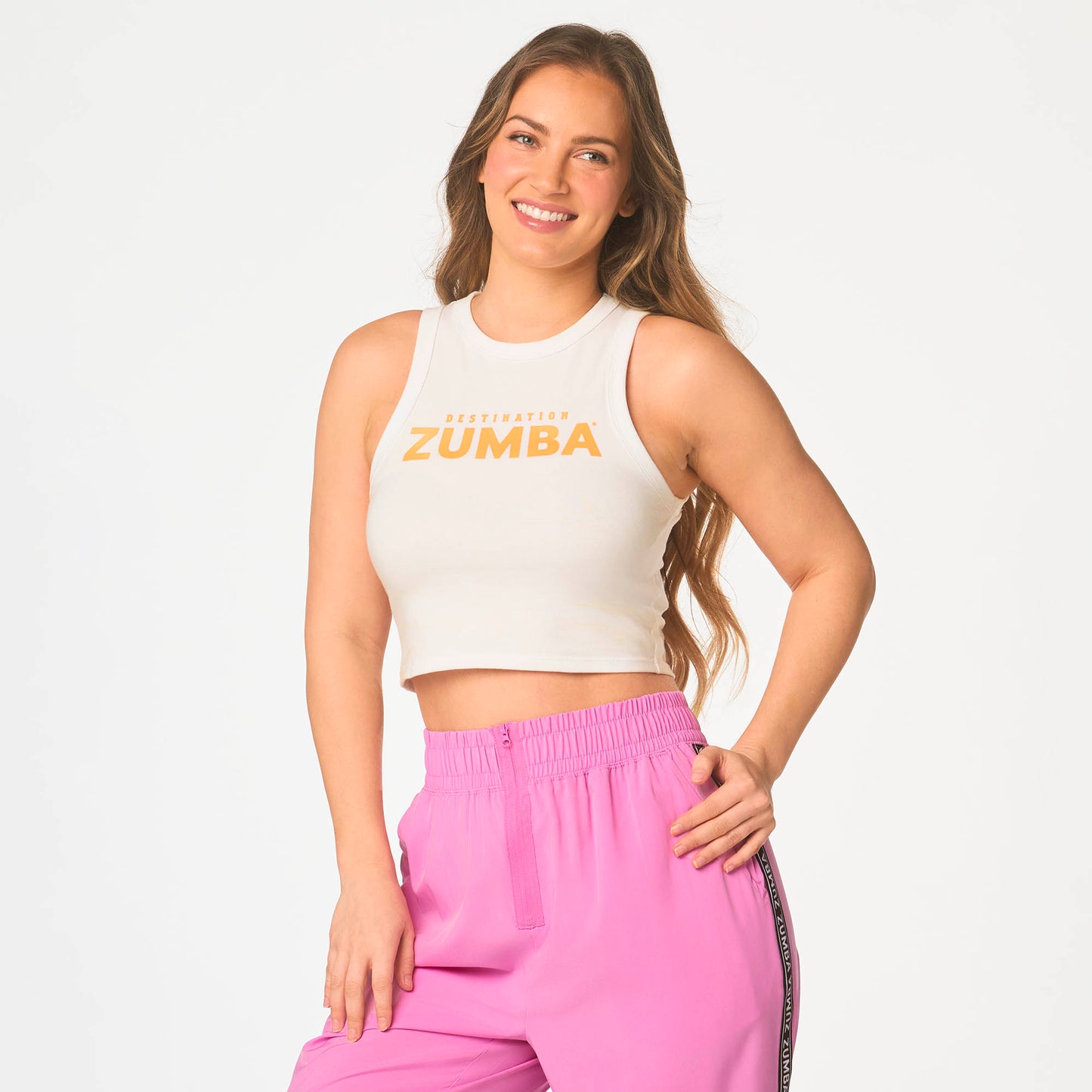 Destination Zumba High Neck Crop Tank