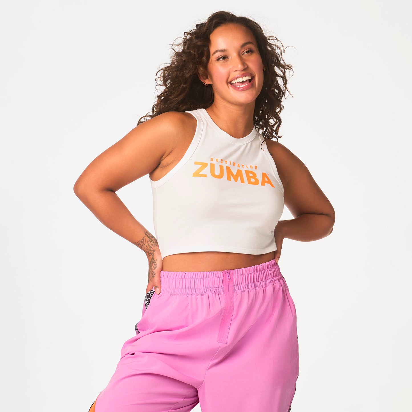 Destination Zumba High Neck Crop Tank