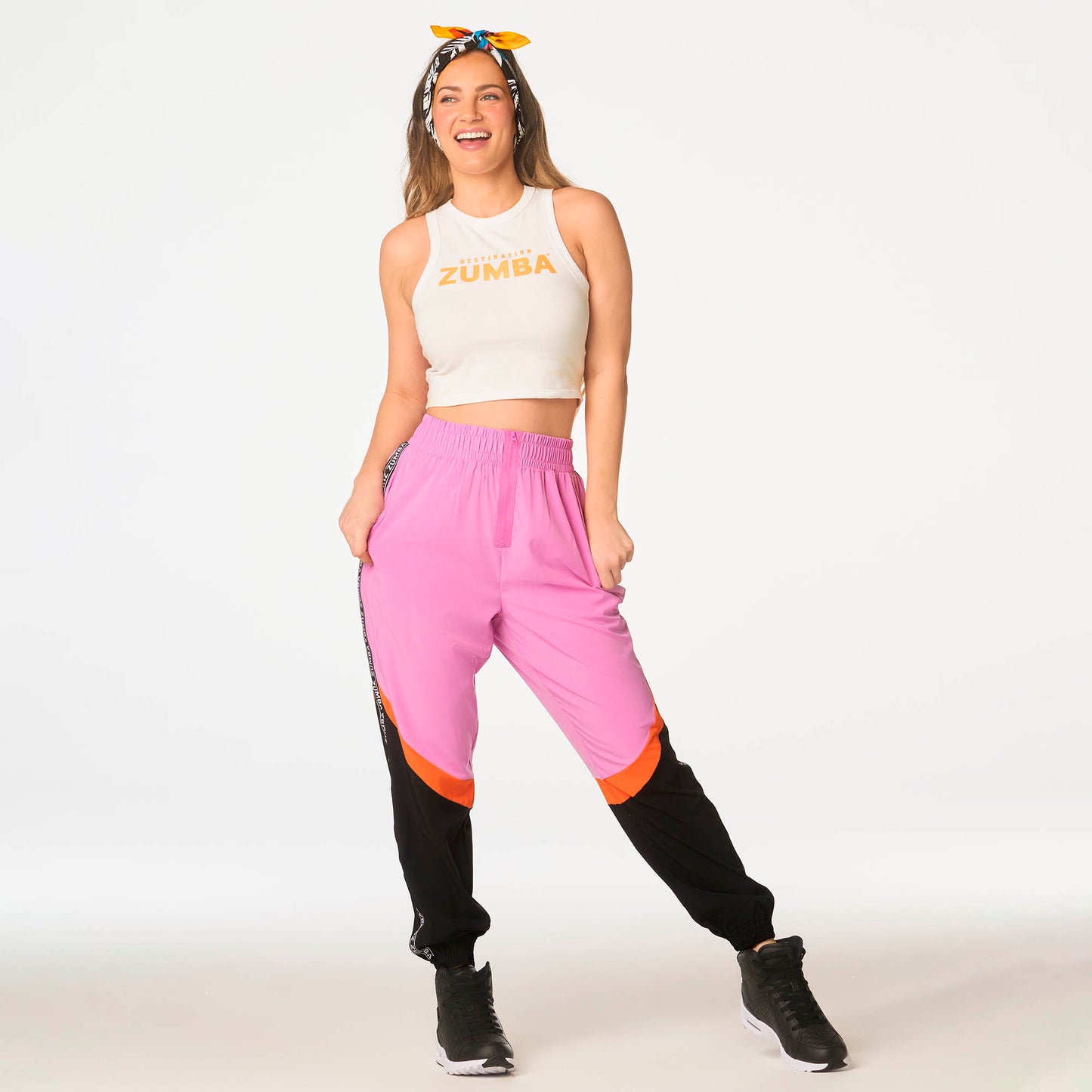 Destination Zumba High Neck Crop Tank