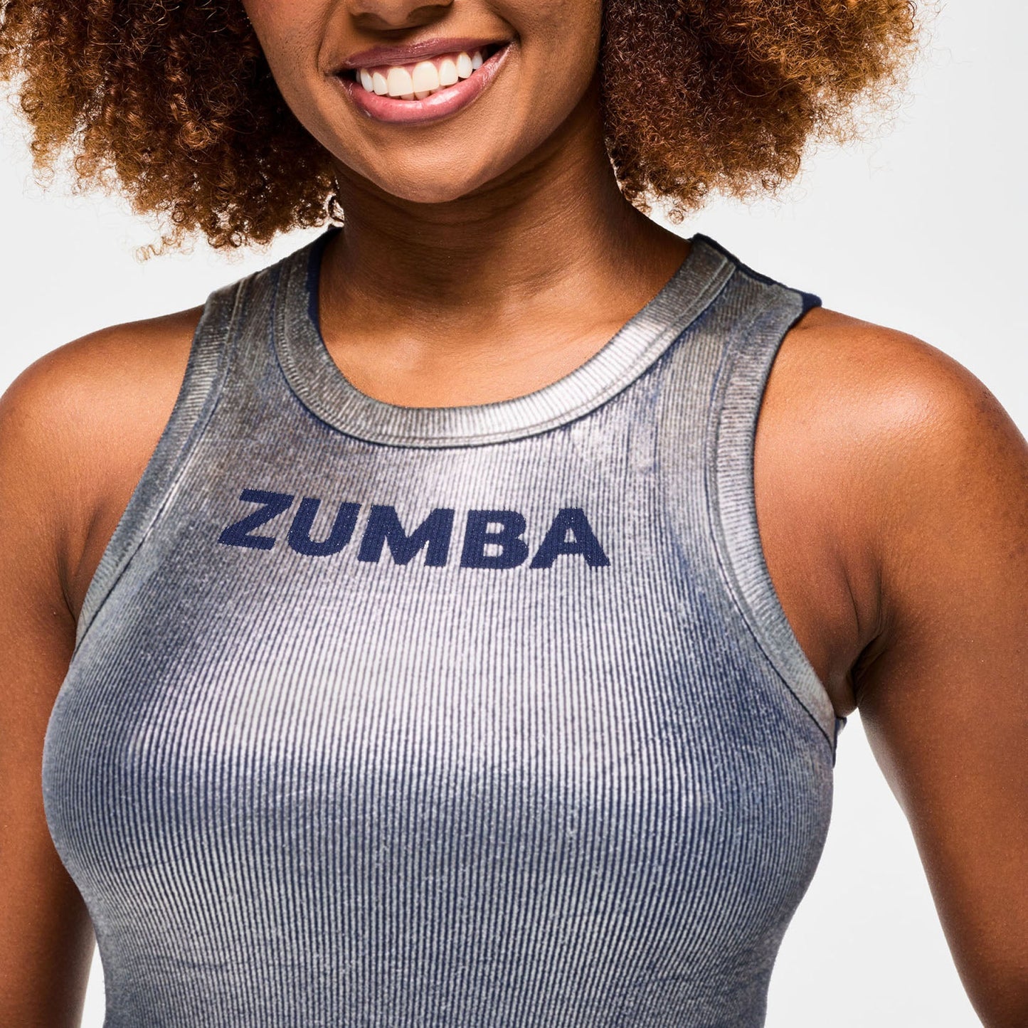 Blue Jean Fitted High Neck Tank