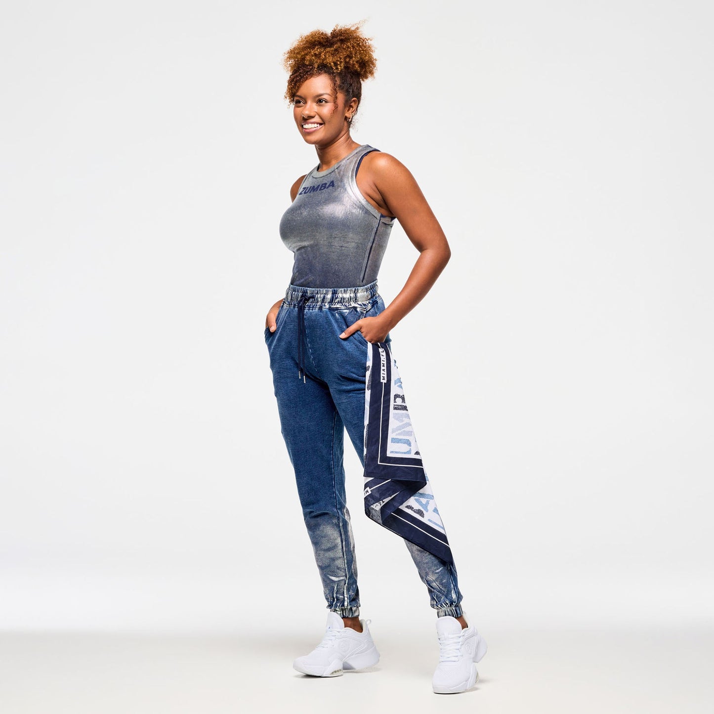 Blue Jean Fitted High Neck Tank