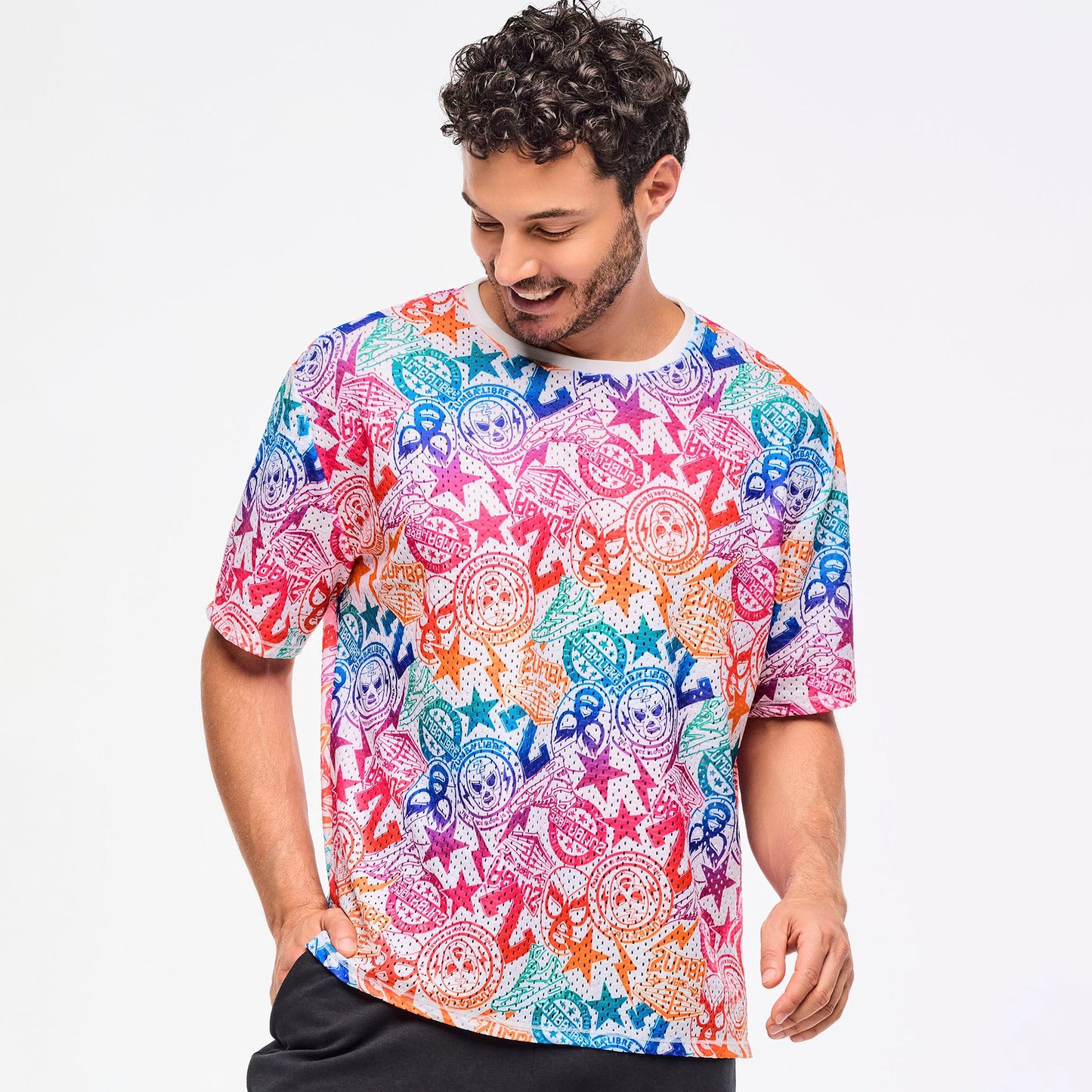 Zumba Libre Boxy Mesh Top With Side Slits