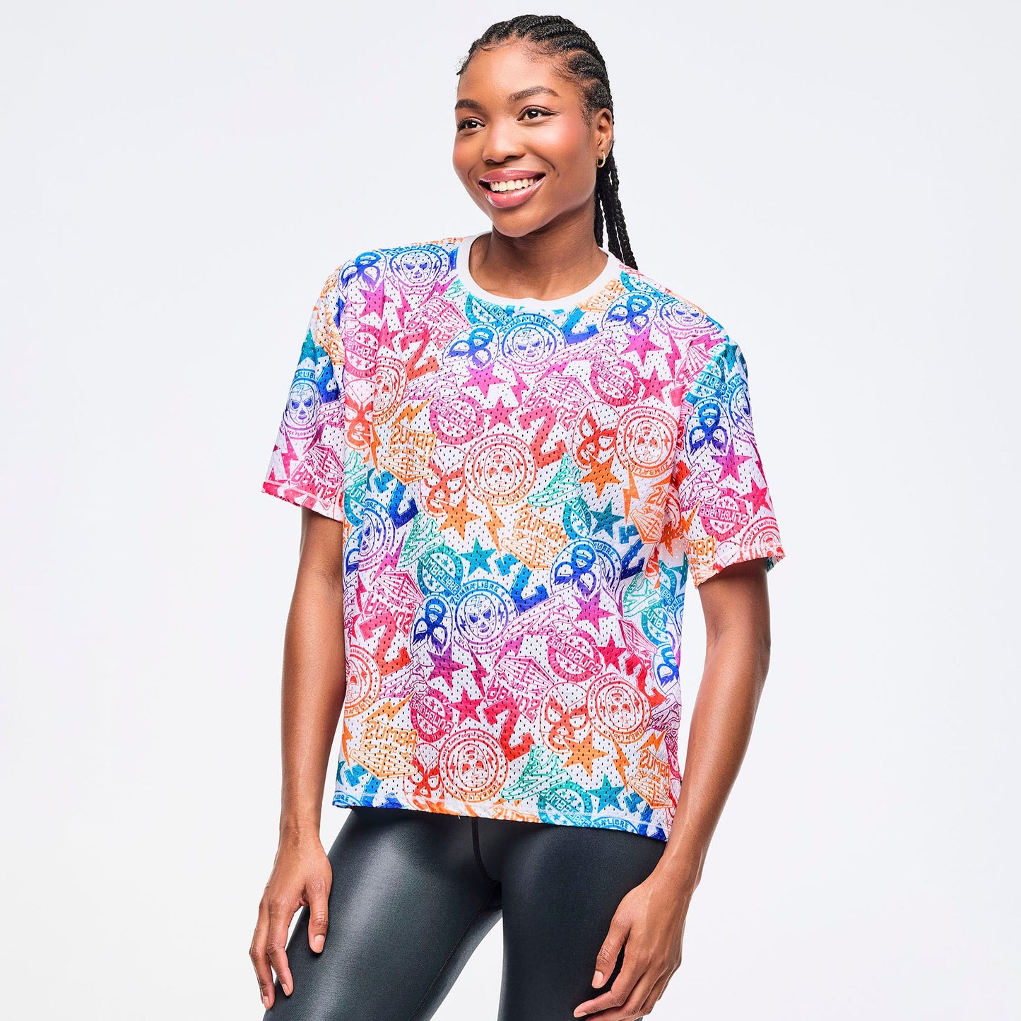 Zumba Libre Boxy Mesh Top With Side Slits