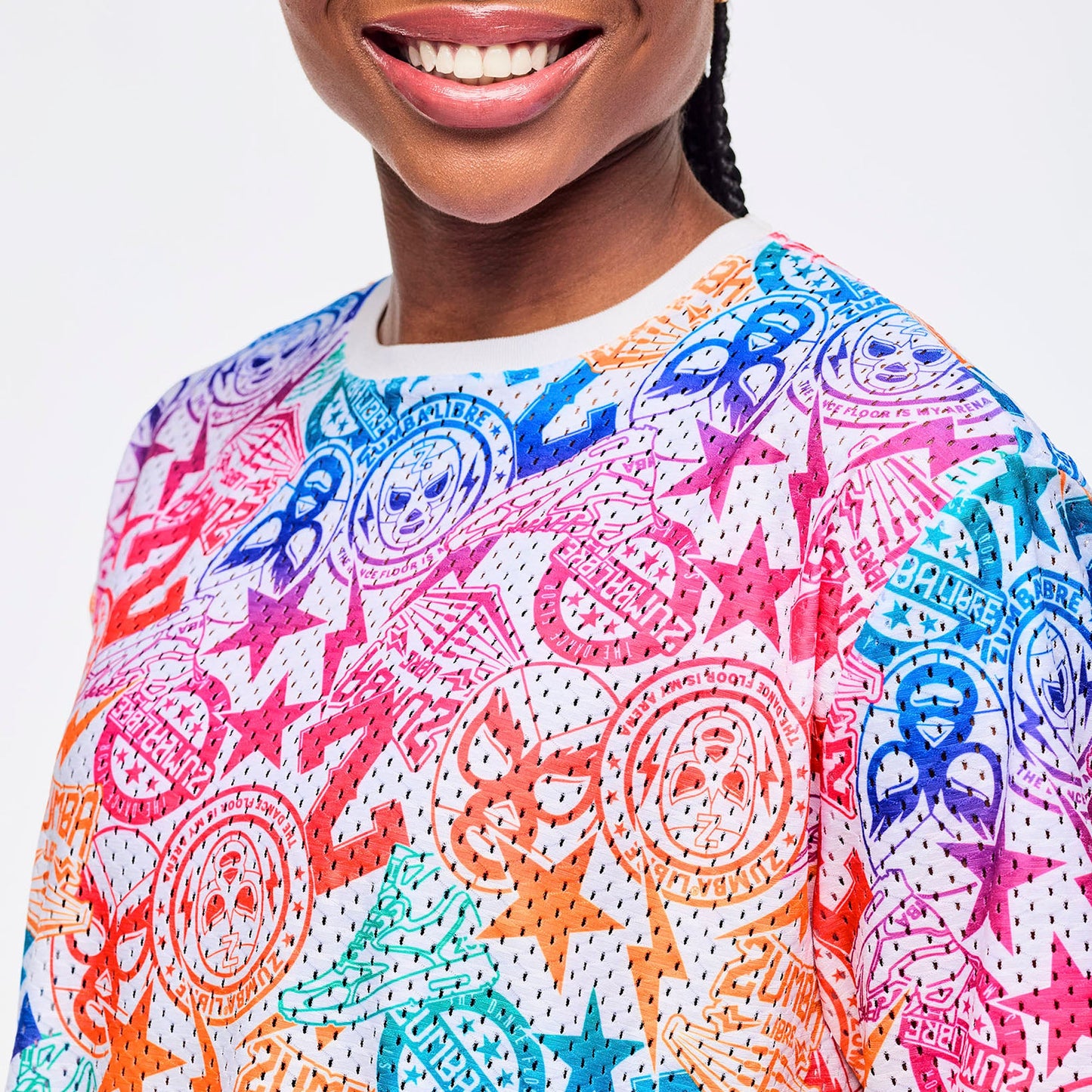 Zumba Libre Boxy Mesh Top With Side Slits