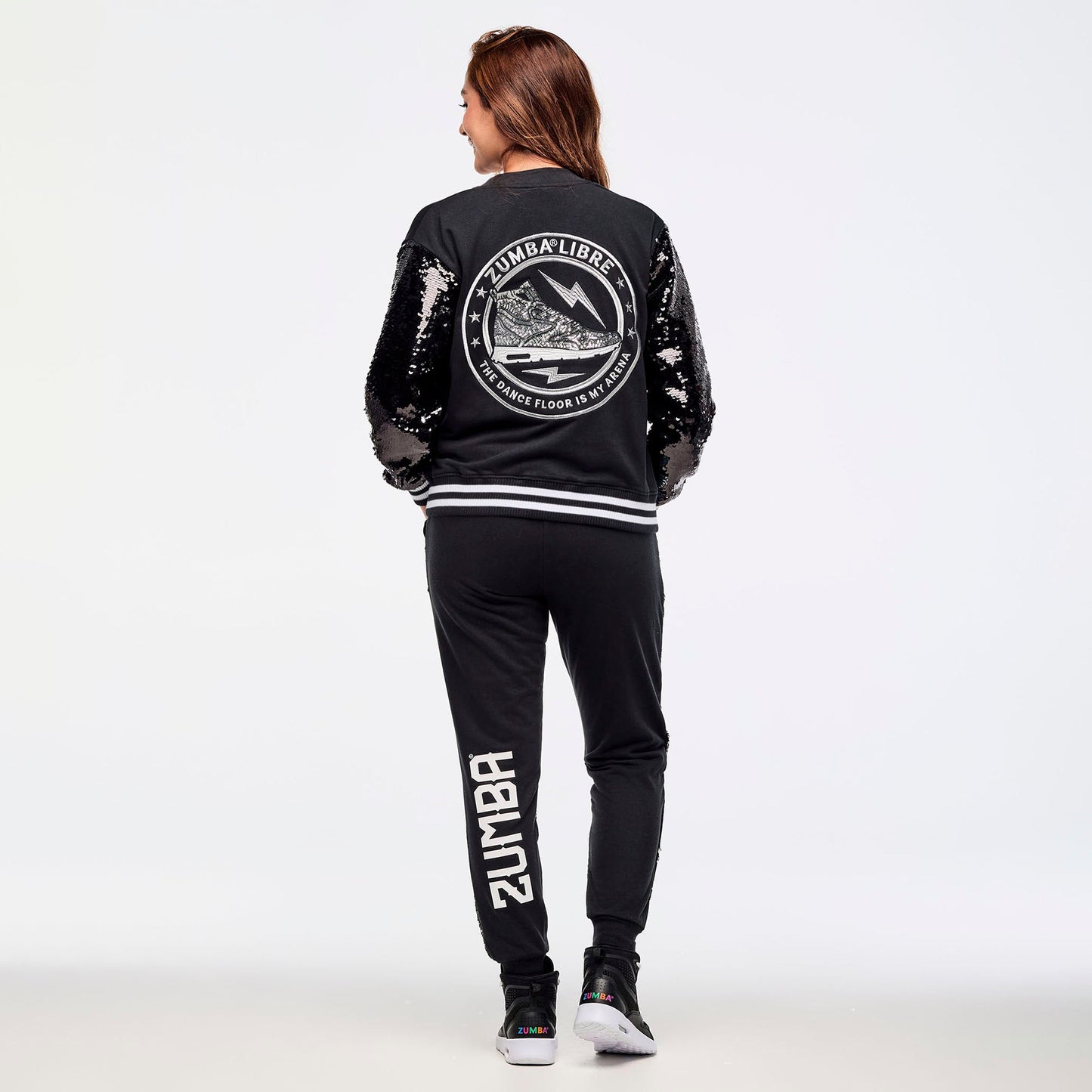 Zumba Libre Bomber Jacket With Sequin Sleeves