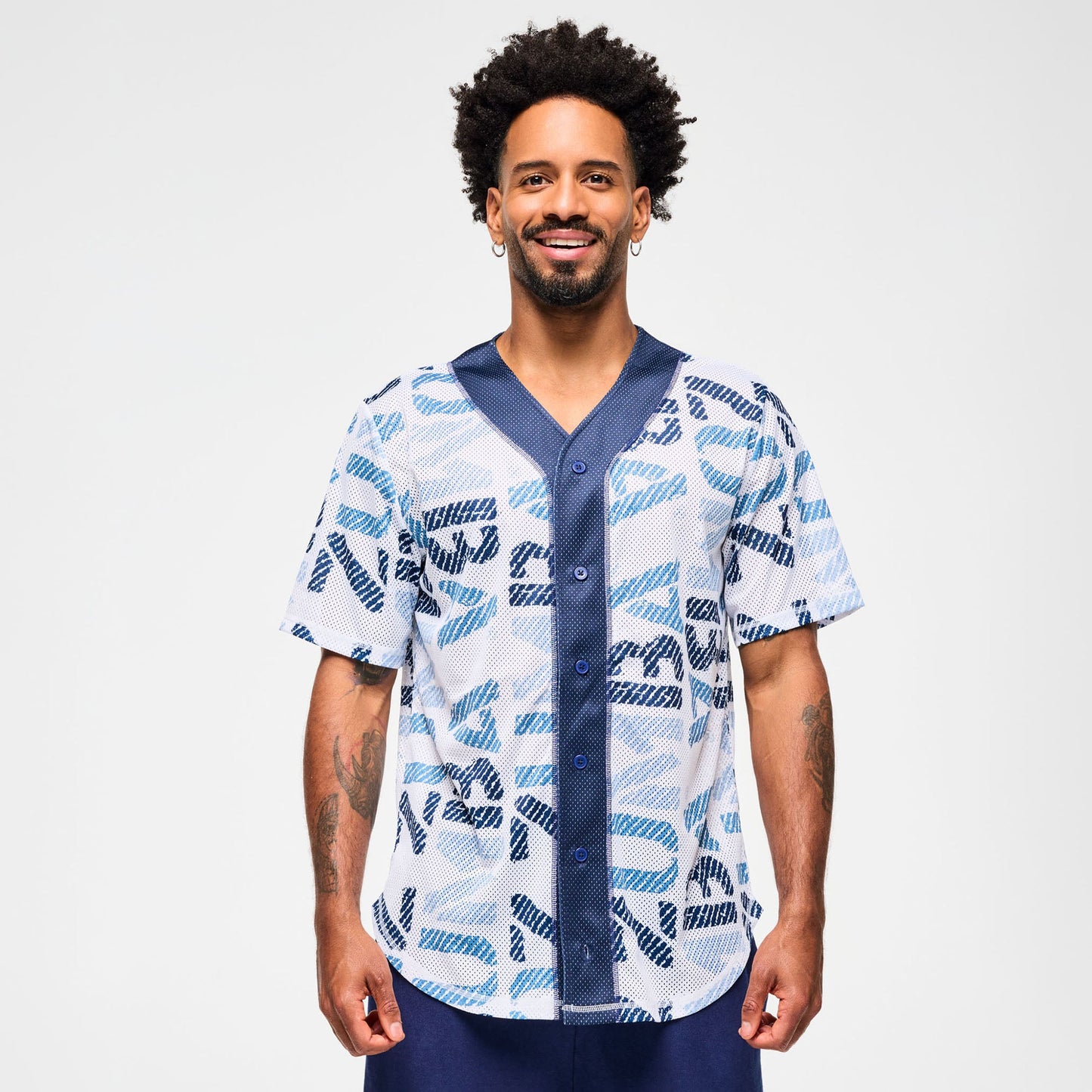 Blue Jean Baseball Button-Up Jersey