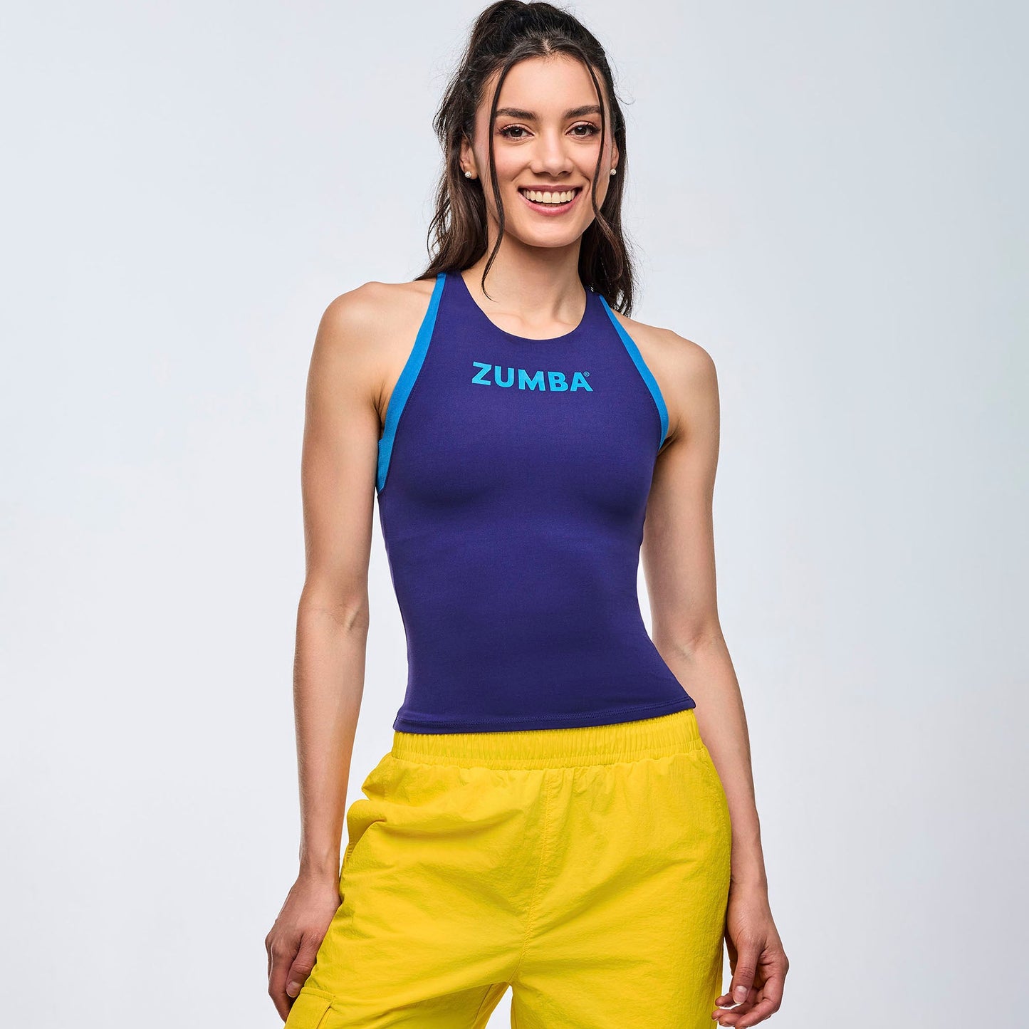 Apres Zumba High Neck Colorblock Tank