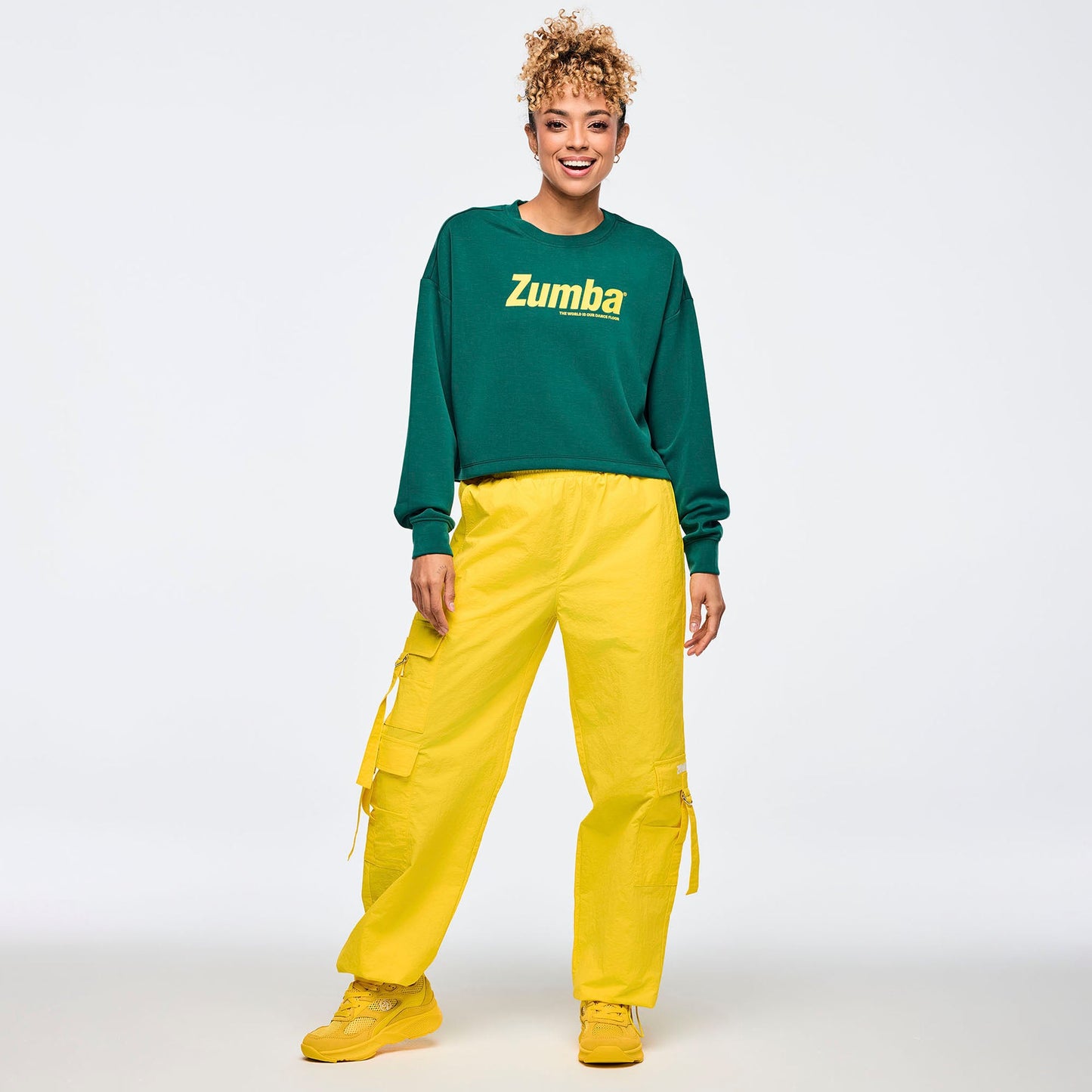 Apres Zumba Long Sleeve Oversized Crop Top