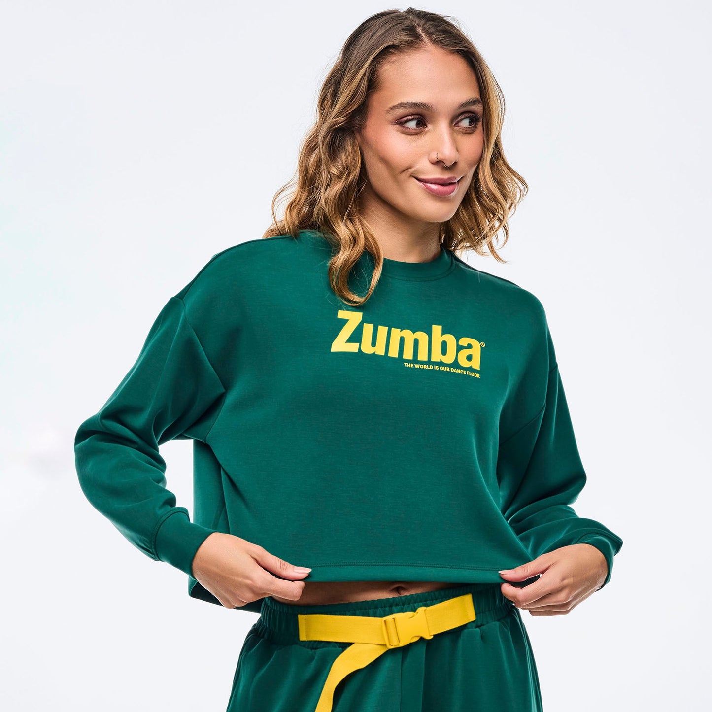 Apres Zumba Long Sleeve Oversized Crop Top