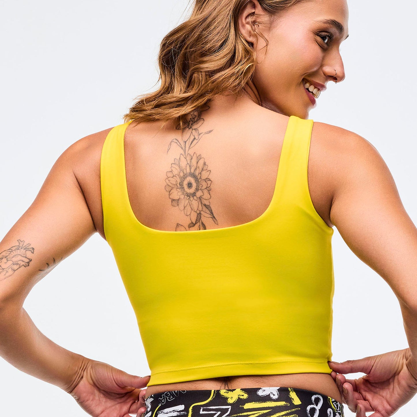 Sizzlin' Square Neck Crop Tank With Shelf Bra