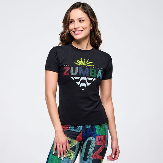 Latin Movement Fitted Short Sleeve Top Z1T001097