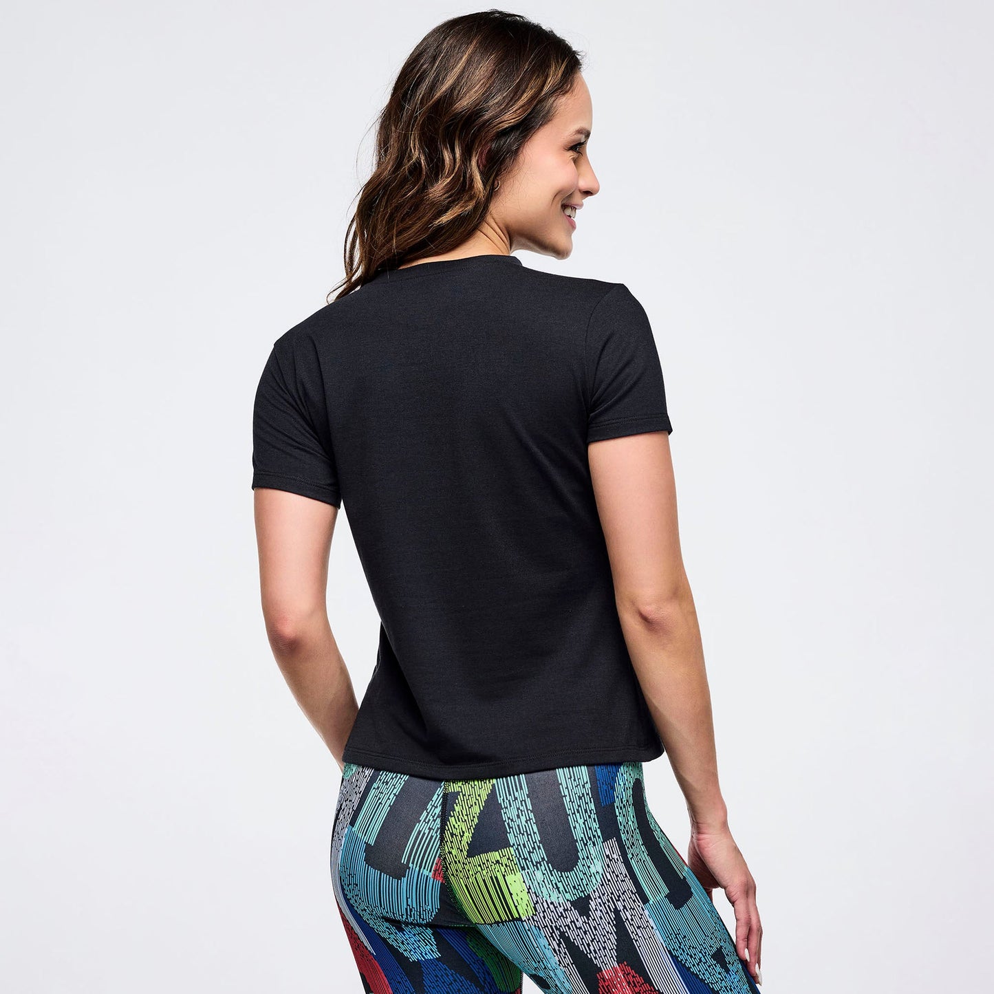 Latin Movement Fitted Short Sleeve Top Z1T001097