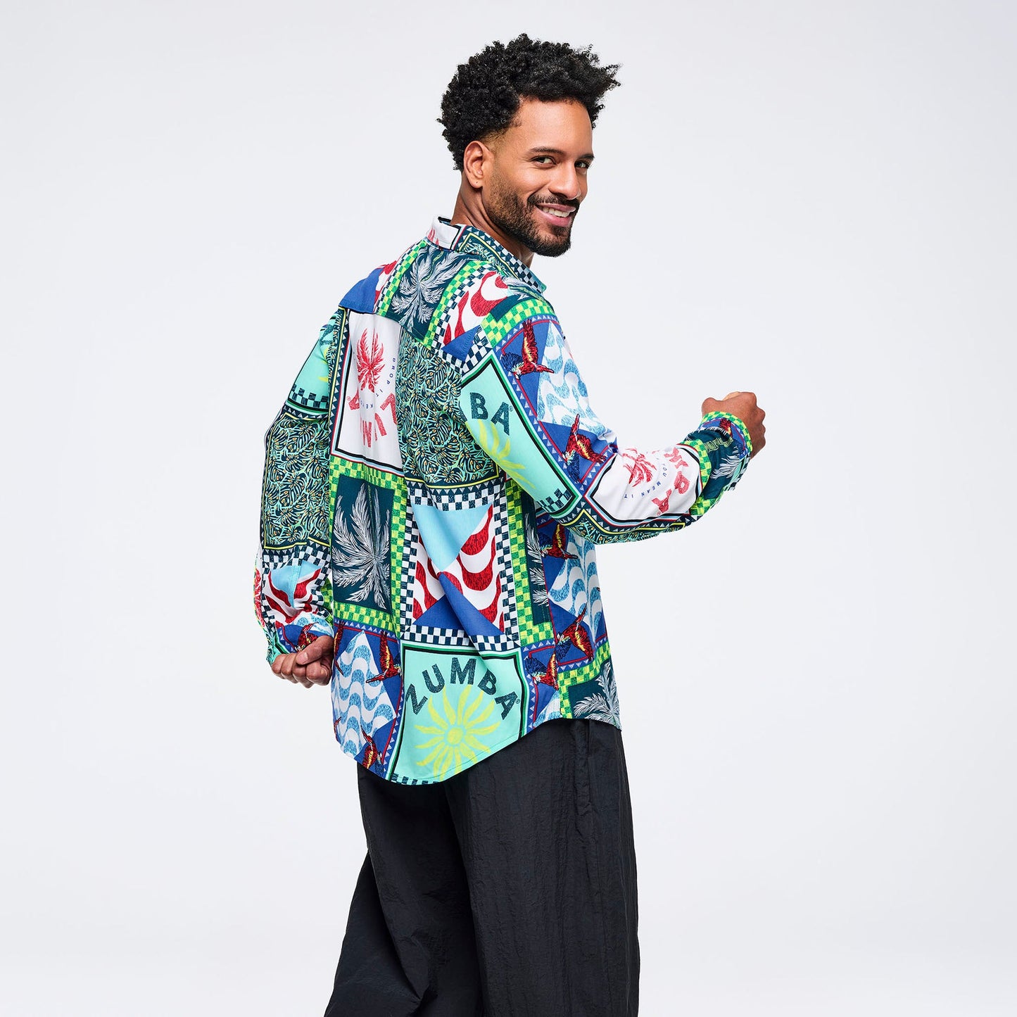 Latin Movement Long Sleeve Button Down Z1T001106