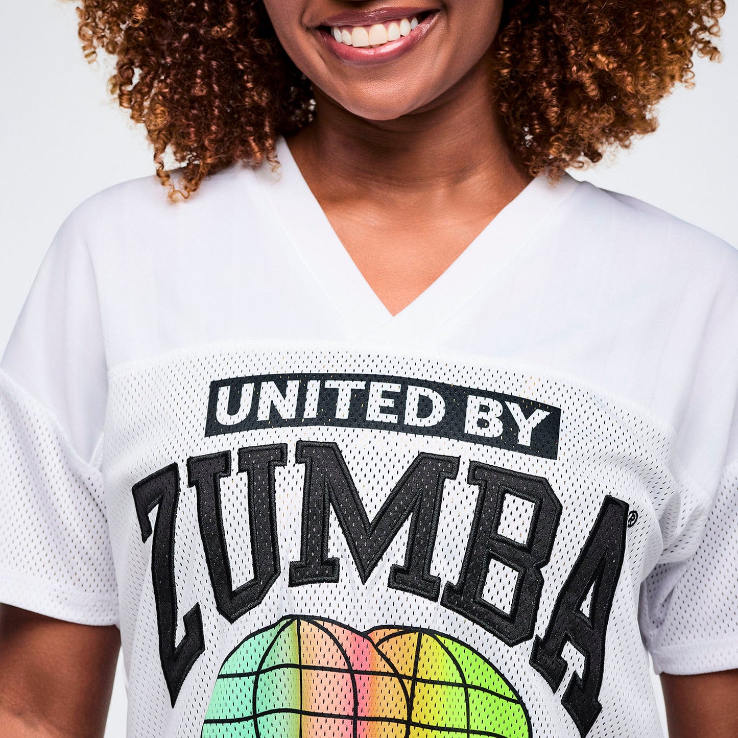Worldwide V-Neck Mesh Top