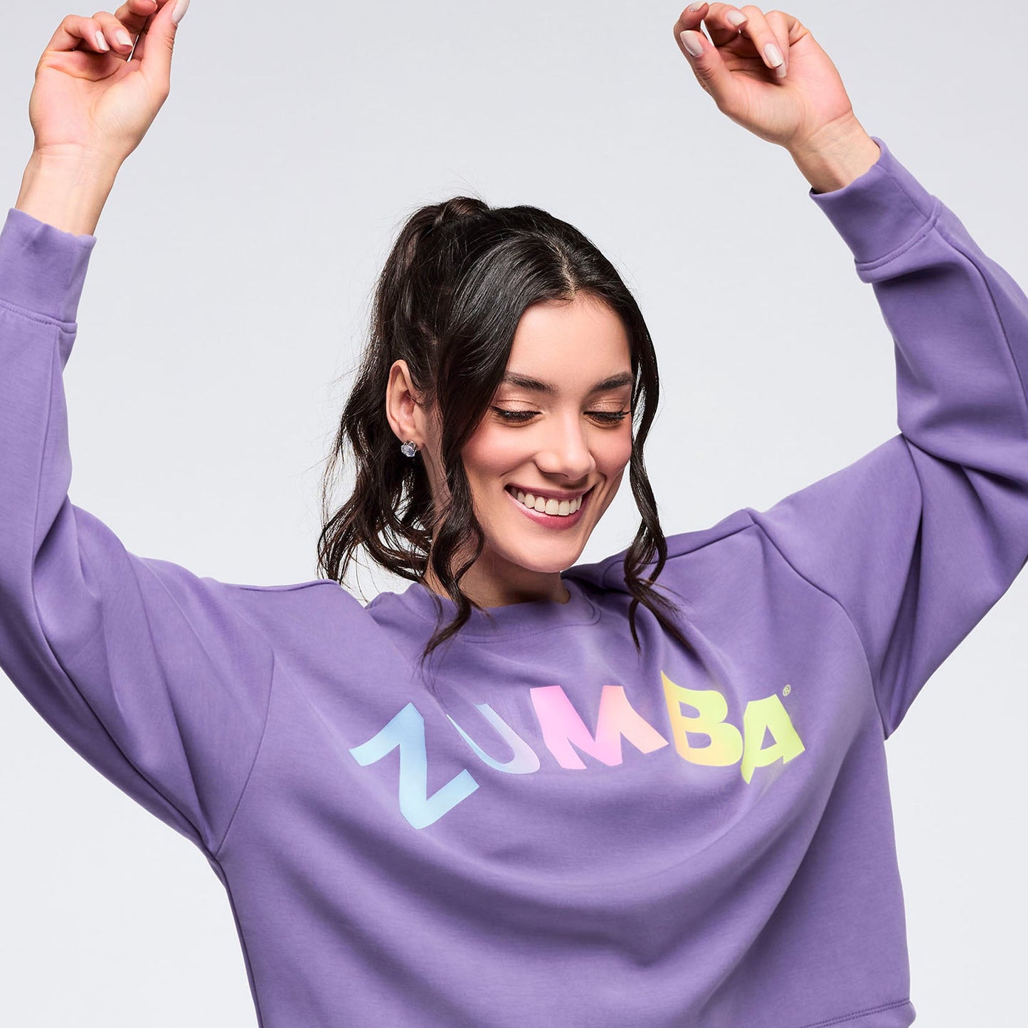 Pastel Modal Long Sleeve Oversized Crop Top