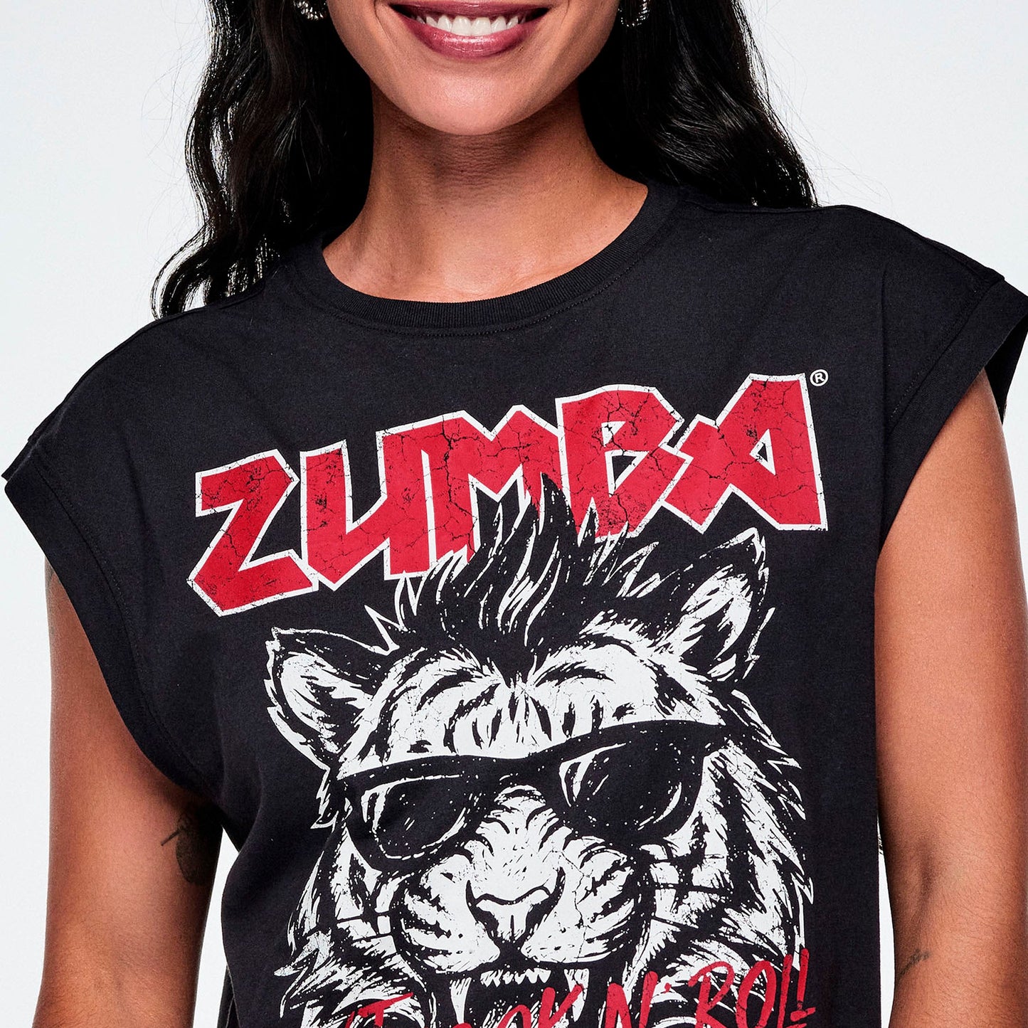 Rock 'n' Roll Extended Shoulder Loose Tank Z1T001291