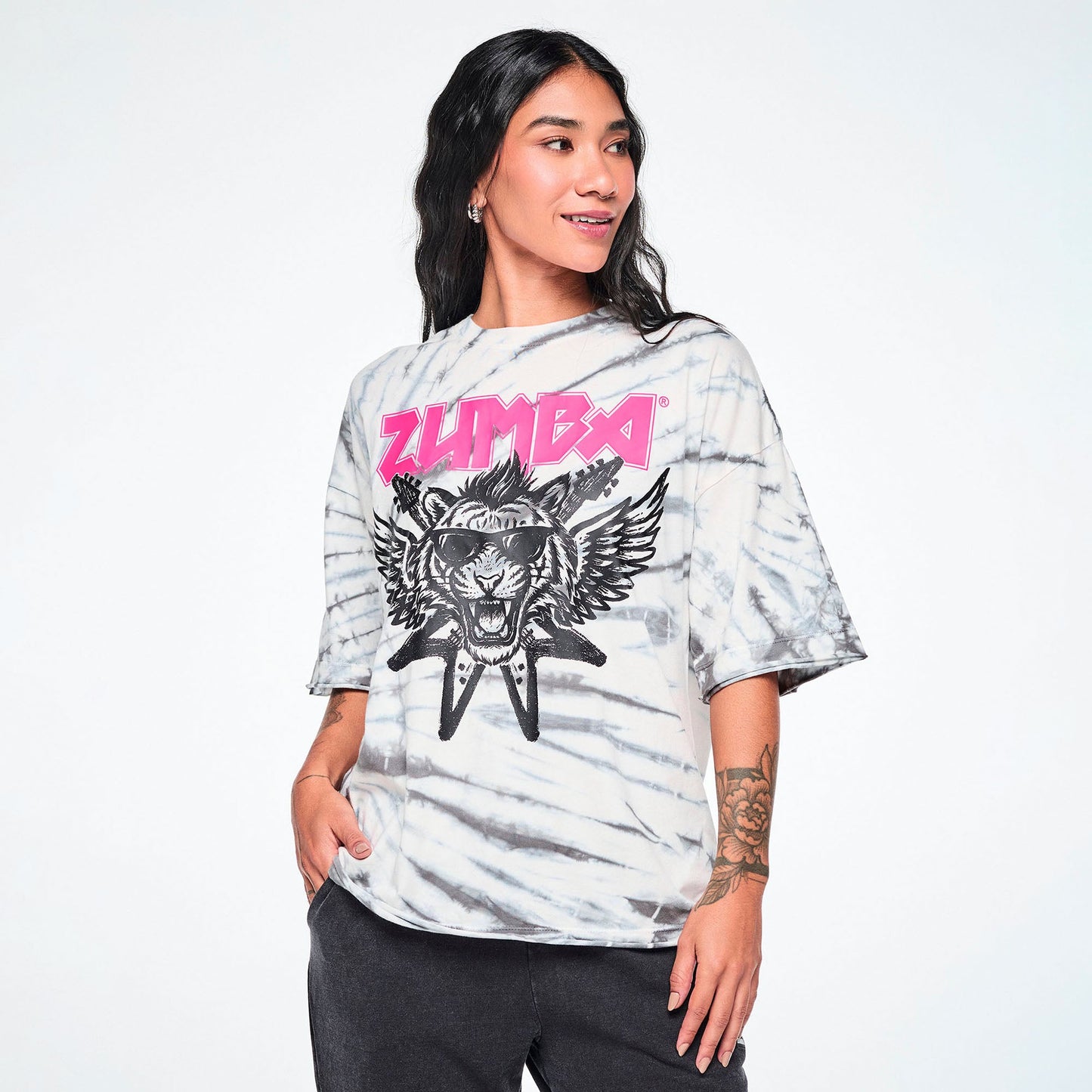 Rock 'n' Roll Oversized Drop Shoulder Tee Z1T001303