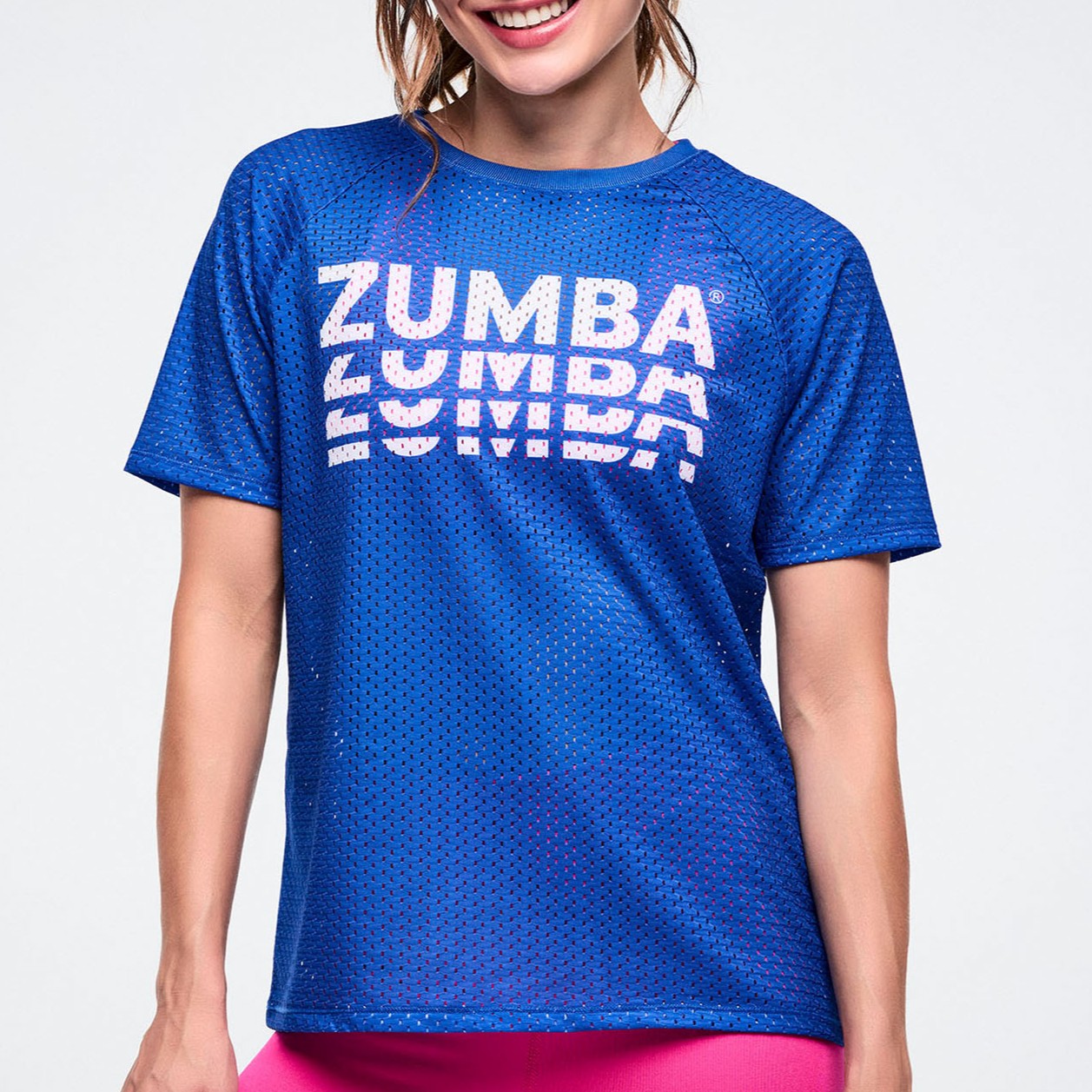Colour Spree Mesh Crew Neck Raglan Sleeve Top