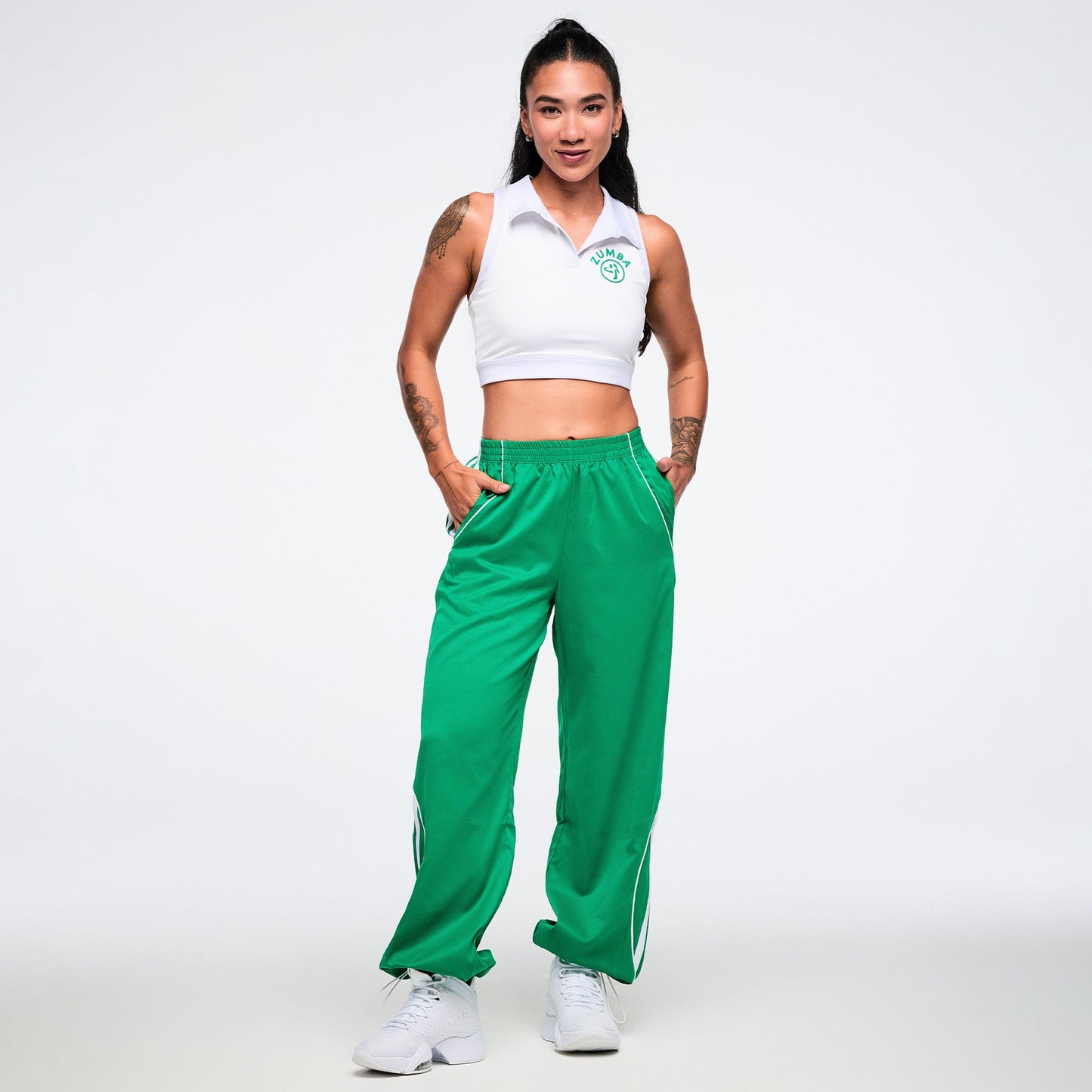 Colour Spree Crop Racerback Polo
