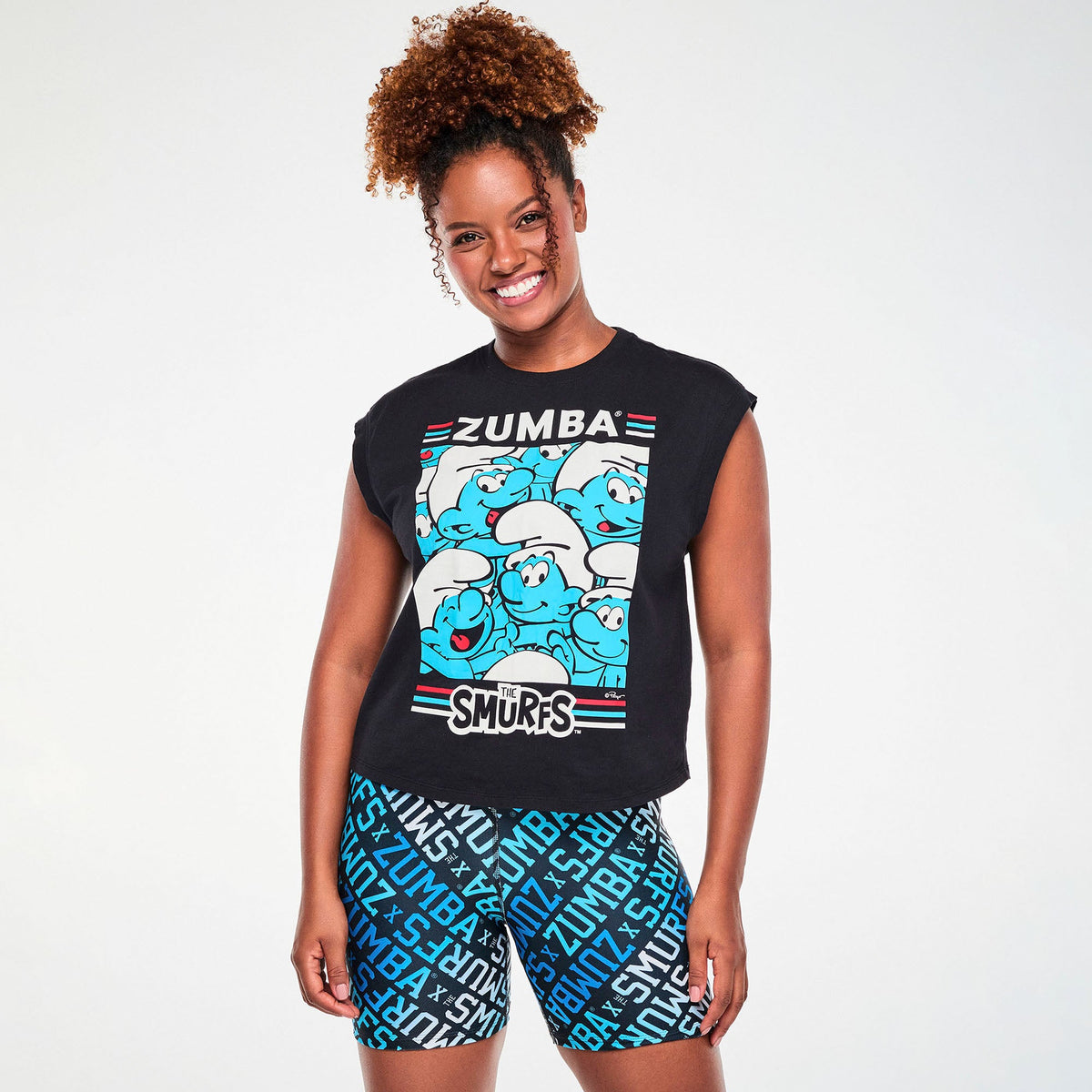 Zumba X The Smurfs Extended Shoulder Loose Tank