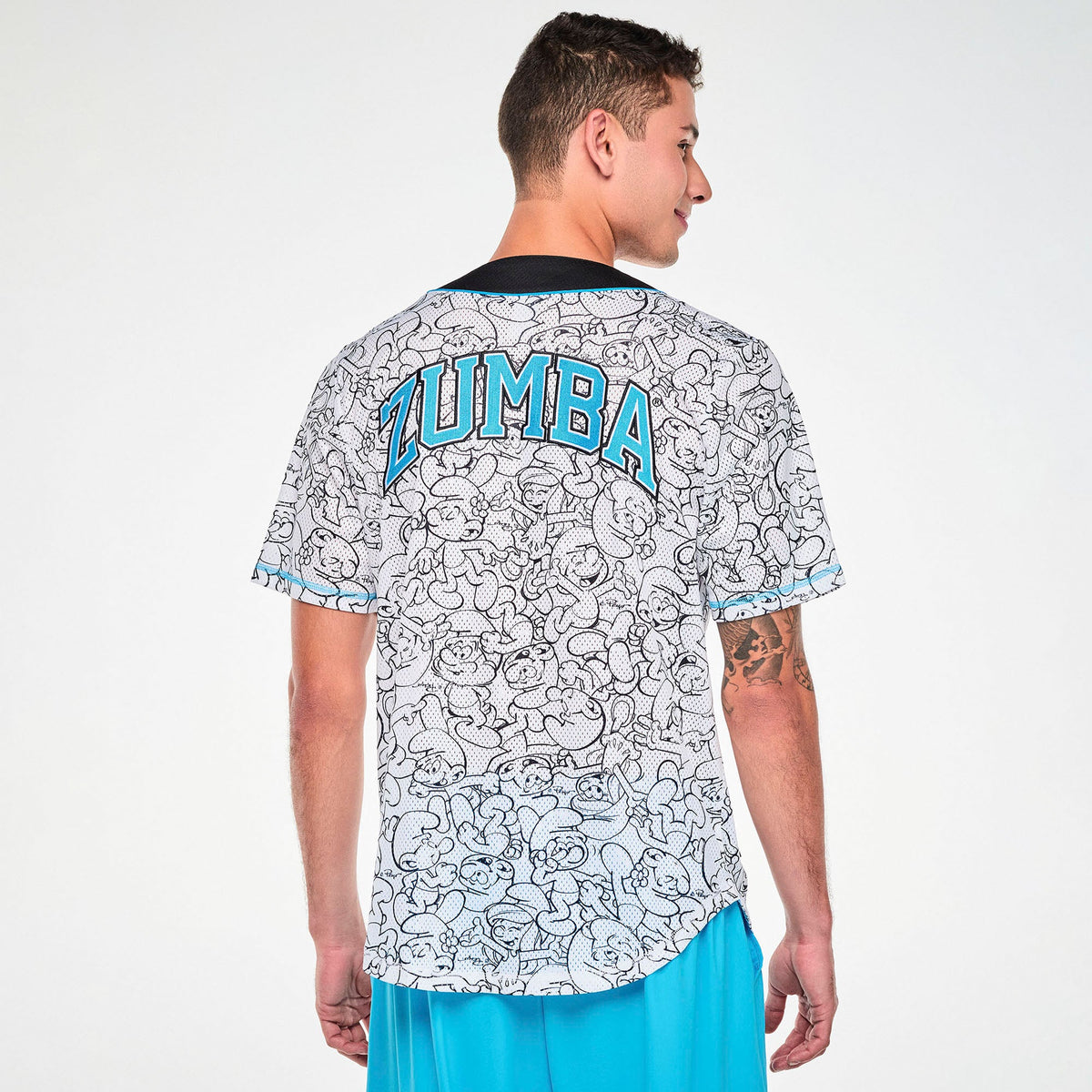 Zumba X The Smurfs Baseball Button Up