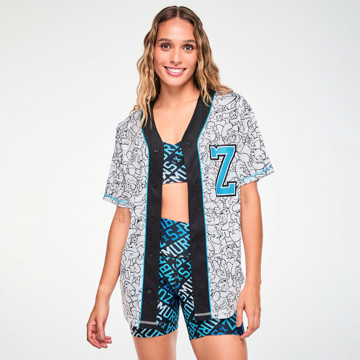 Zumba X The Smurfs Baseball Button Up