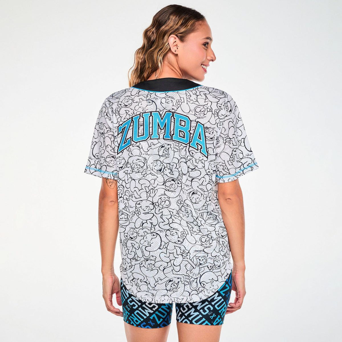 Zumba X The Smurfs Baseball Button Up