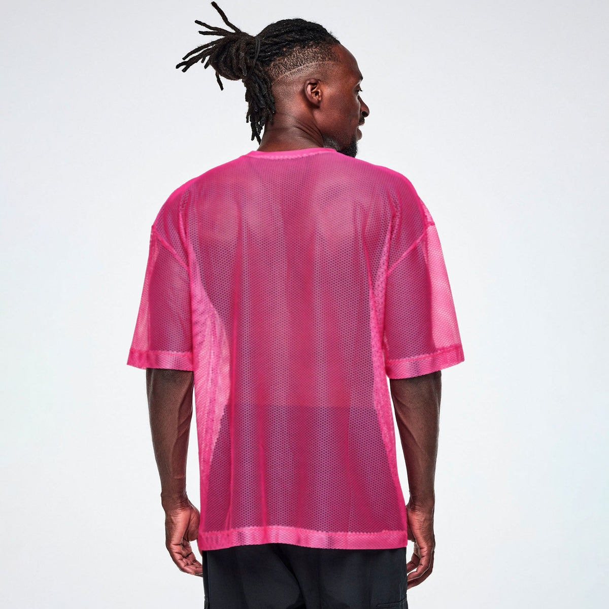Ultrabright Oversized Mesh V-Neck Top