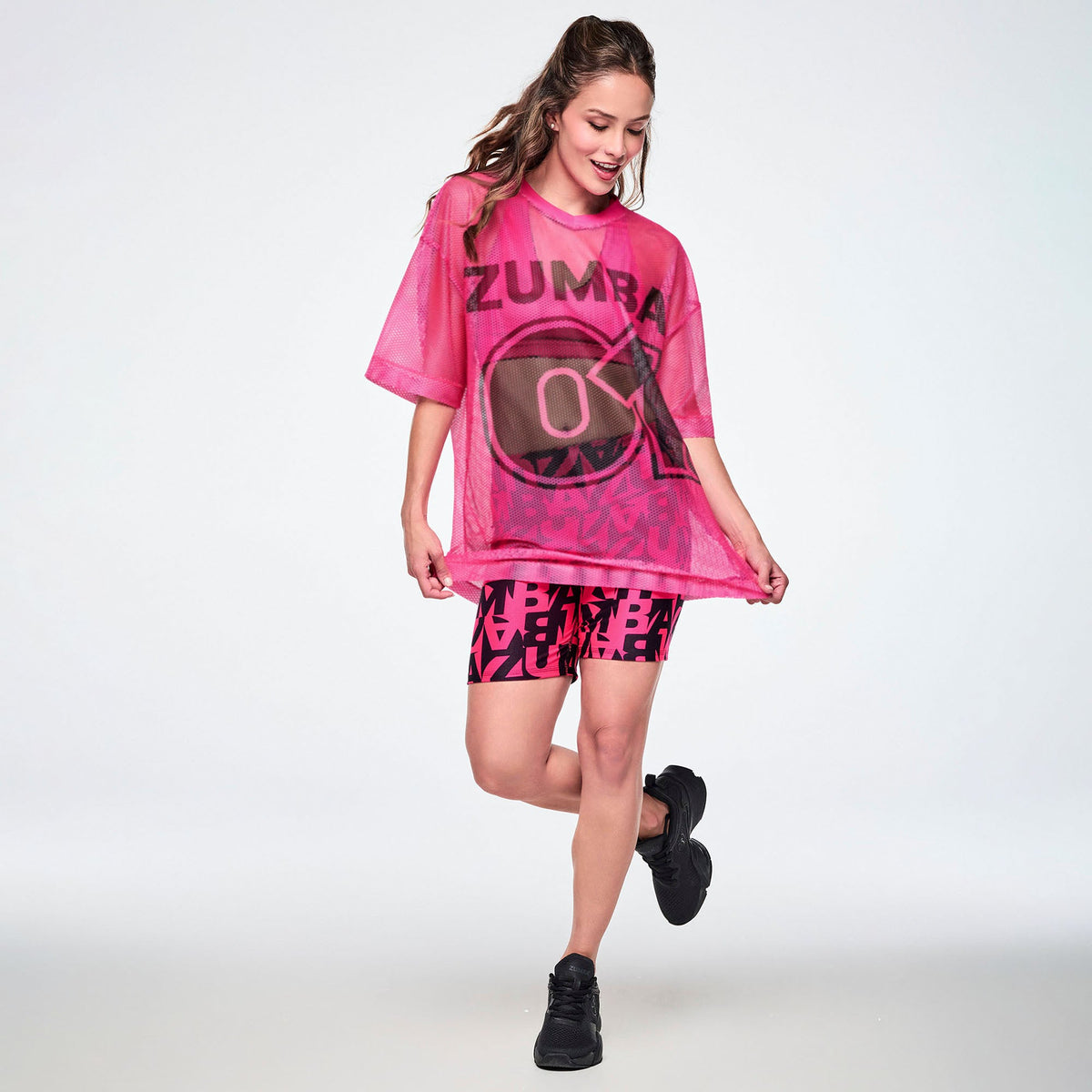 Ultrabright Oversized Mesh V-Neck Top
