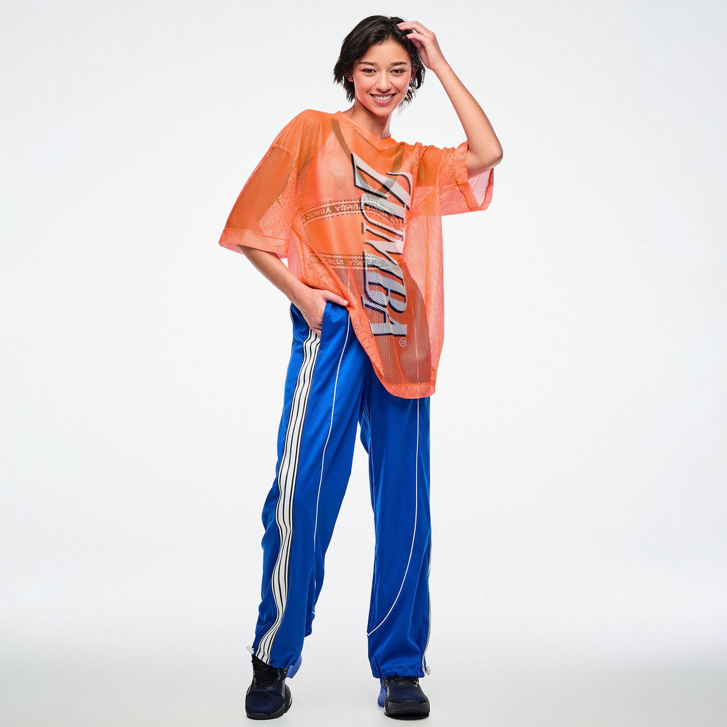 Dale-Z Oversized Mesh V-Neck Top
